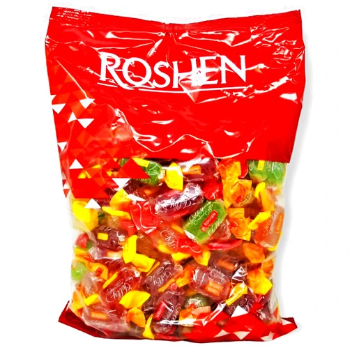Roshen Mixed Fruit Jelly Candy Soft and Juicy Candy, Flavoured with 6 Fruit Juices, Gelatin-free, Kosher, Halal 2.2lb/1kg
