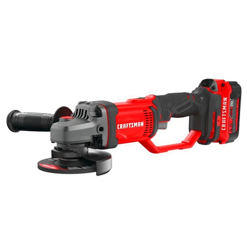 CRAFTSMAN V20 Cordless Angle Grinder Tool Kit, 4-1/2 inch, Battery and Charger Included (CMCG400M1)