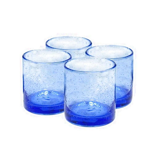 Artland Iris Double Old Fashioned Glasses, Light Blue, Set of 4