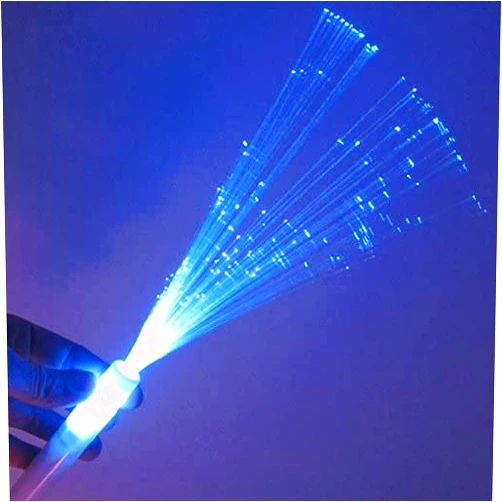 GP GLOWPRODUCTS.COM Fiber Optic Wands (Box of 48) - Fiber Optic Wand with 3 Light Modes (Blue)