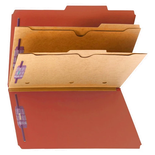 Smead Pressboard Classification File Folder with SafeSHIELD Fasteners, 2 Pocket Dividers, 2