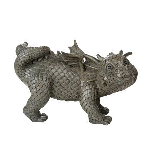 Pacific Giftware Garden Dragon Peeing Dragon Decorative Garden Accent Sculpture Stone Finish 10 Inch Tall