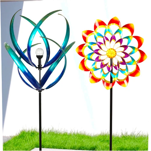 Lariander Solar Peacock Wind Spinner and Rainbow Wind Spinner