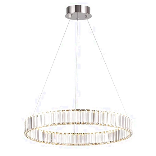 ZCYOU 31.5 Inch Modern Luxury Crystal Chandelier，Silver Energy Saving LED Dimmable Ring Pendant Light Fixture，for Dining Room Living Room Bedroom