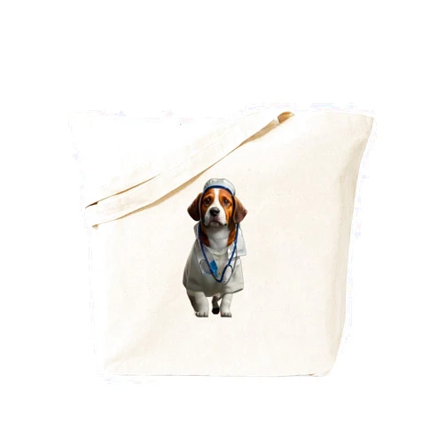 CafePress Doctor Dog Natural Canvas Tote Bag, Reusable Shopping Bag