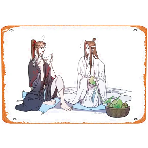 CULtp Lan Zhan, Wei Wuxian, Wei Ying, Lan Wangji Retro Metal Sign for Garden Club Outdoor Indoor Home Wall Decorative 8x12 inch