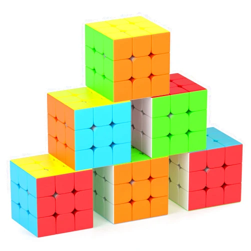 Vdealen Full Size 3x3x3 Speed Cube Set, 2.2in Puzzle Party Favors Toy Stickerless Magic Cube Set, School Classroom Prize for Students, Birthday Party Stocking Stuffers Gifts for Kids Teens Adults(6 Pack)
