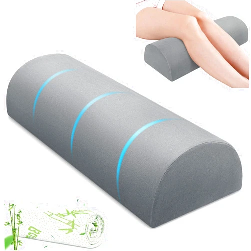 Urnexttour Large Knee Pillow for Side Sleepers Memory Foam Leg Pillows for Sleeping Yoga Bed Half Moon Bolster Pillow for Neck Pain Relief with 2 Pillowcases 23.6