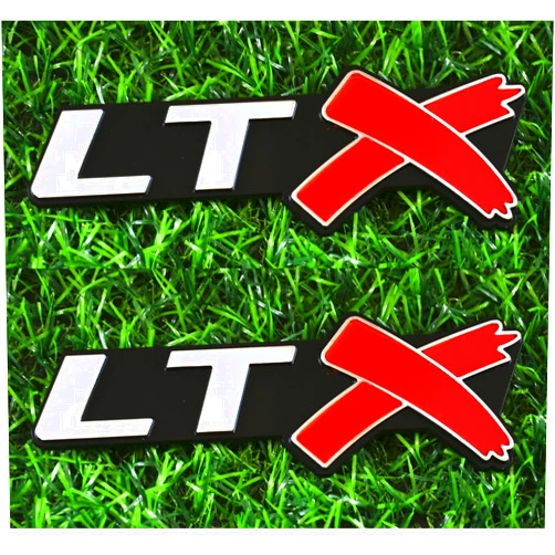 Tomilia 2pcs LTX Emblems Side Rear Lid Trunk 3D Badge Replacement for Chevy Corvette LS LT ZL SS LTX (Chrome Red), EI-SilveCutom#2