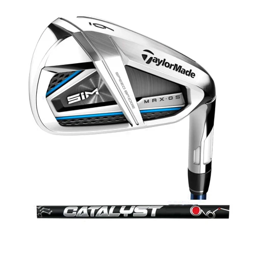 TaylorMade Sim Max OS Iron #6 Iron, Catalyst Black Stiff Flex