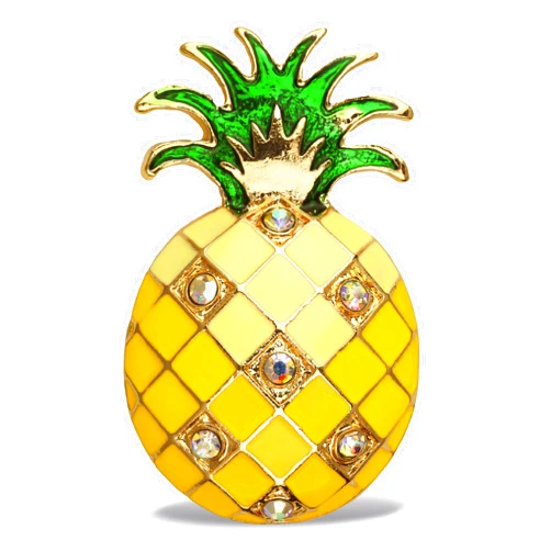 Aqua79 Pineapple Sparkling Refrigerator Magnet - Gold Sparkling Charm Rhinestones Crystals Cute Sparkly Fruit Magnet for Kitchen Door Fridge, Cool Home and Office Novelty Decor - 1.25 Inches