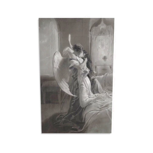 Generic Mihaly Von Zichy Romantic Encounter Angel Kiss Poster Canvas Wall Art Posters For Room Aesthetics And Decor08x12inch(20x30cm)