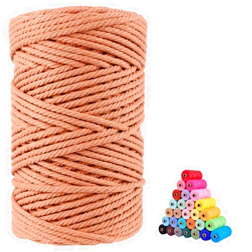 FLIPPED 100% Natural Cotton Macrame Cord,5mm x110 Yards Macrame Cords Colored Cotton Macrame Rope Craft Cord for DIY Crafts Knitting Plant Hangers Christmas Wedding Décor (Brick red, 110yards)…