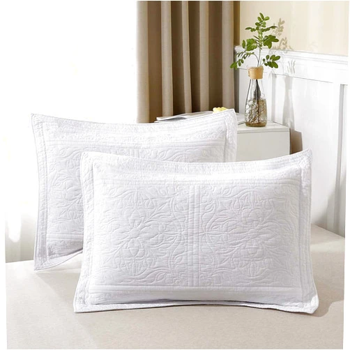 ANGIYUIN 100% Cotton White King Pillow Shams, Super Soft and Cozy, Wrinkle, Fade, Stain Resistant Bed Pillow Shams, 20x36 Inches Printed Floral Bed Pillow Covers Set