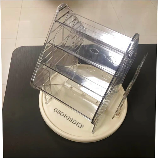 GSOIGSDKF 360 Rotating Makeup Organizer, for Vanity, Brushes, Lipsticks, Perfumes, Skincare, Clear
