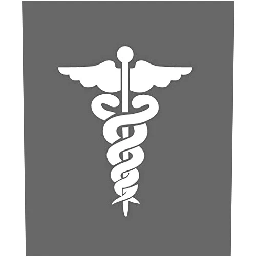 CRDesign Caduceus Snake Medical Emblem Vinyl Decal Laptop Car Truck Bumper Window Sticker (White)
