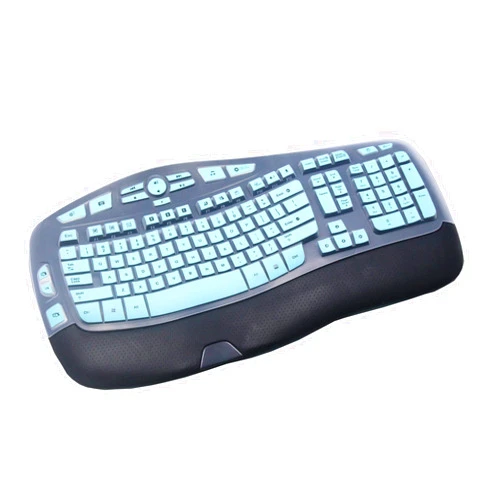 Yuomik Silicone Keyboard Skin Cover Compatible for Logitech K350 MK550 MK570 Wireless Wave Keyboard, Logitech K350 MK550 MK570 Keyboard Skin (Mint)