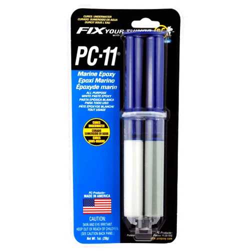 PC Products PC-Products PC-11 Epoxy Adhesive Paste, Two-Part Marine Grade, 1oz Applicator Syringe, Off White 10112