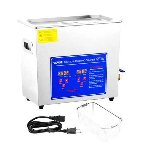 VEVOR Commercial Ultrasonic Cleaner 6L Professional Ultrasonic Cleaner 40kHz with Digital Timer&Heater 110V Excellent Cleaning Machine for Watch Instruments Industrial Parts Excellent Cleaner Solution