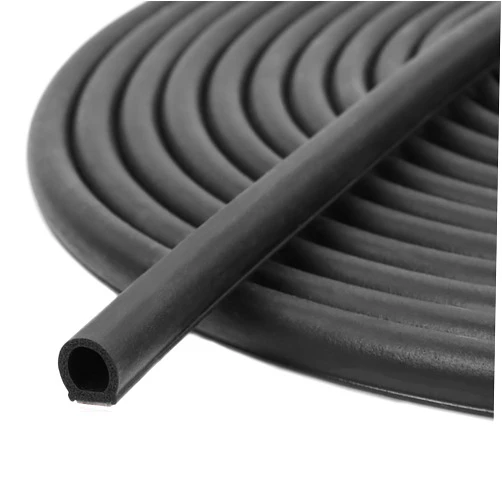 Qagea D-Shape Rubber Seal Strip, Automotive Door Weather Stripping with Self-Adhesive to Reduce Noise and Water-Leaking Apply to Car, Truck, RV, Boat and Home Application (18Ft)
