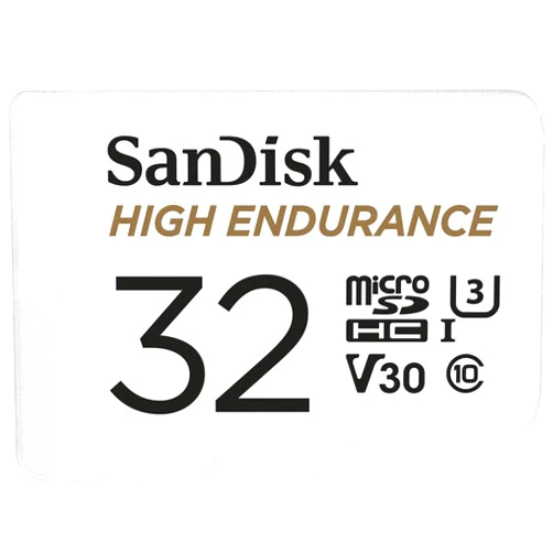 SanDisk 32GB High Endurance Video MicroSDHC Card with Adapter for Dash Cam and Home Monitoring Systems - C10, U3, V30, 4K UHD, Micro SD Card - SDSQQNR-032G-GN6IA