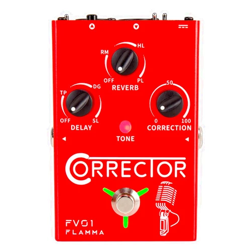 FLAMMA FV01 Vocal Effects Processor Pitch Correction Voice Pedal Vocal Stompbox Microphone Amplifier for Singer Live Singing Streaming Recording with Delay Reverb Acoustic Guitar Playing