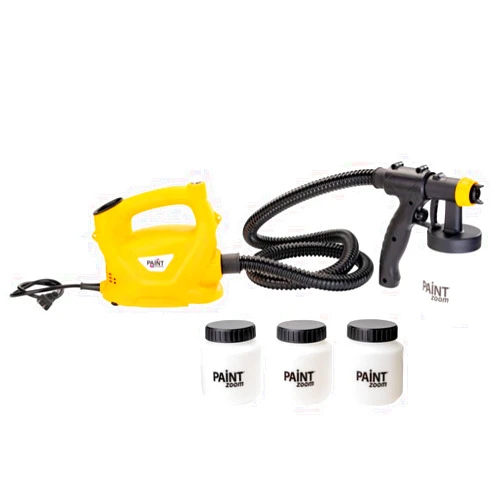 Paint Zoom Paint Sprayer- Powerful 700-watt Spray Gun Tool HVLP Sprayer for Interior & Exterior Home Painting and DIY Home Improvement Projects With Set of 3 Additional Plastic Paint Containers Bundle