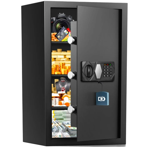 RXUJYC 4.0 Cub Large Fireproof Safe for Home Use, Heavy Duty Home Safes Water and Fireproof with Spare Keys and Alarm System, Anti-Theft Fire Proof Safe Box for Home Office