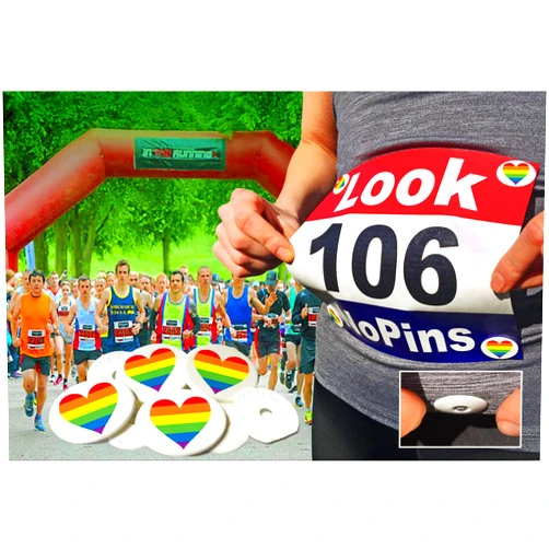 EventClip Rainbow Hearts Snap-Lock BibClips Made with Recycled PLastic