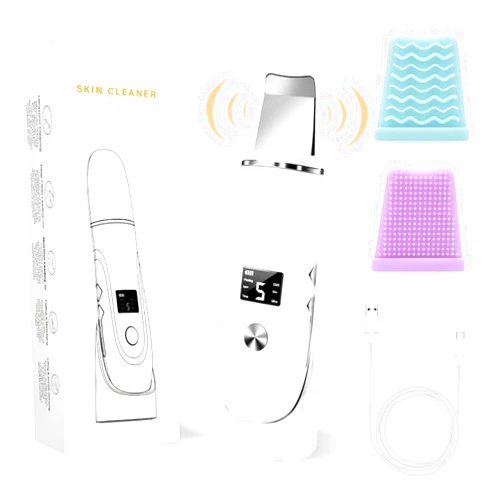 Liedrg Skin Scrubber Face Spatula, Face Spatula Blackhead Remover for Deep Cleansing Skin Spatula, 4 in 1 Pore Extractor with USB Charger (Large)