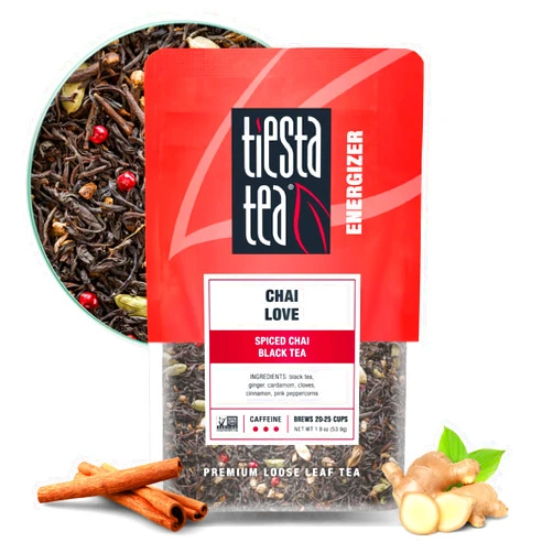 Tiesta Tea - Chai Love Tea | Spiced Chai Black Tea | Premium Loose Leaf Tea Blend | High Caffeinated Black Tea | Make Hot or Iced Tea & Brews up to 25 Cups - 1.9 Ounce Resealable Pouch