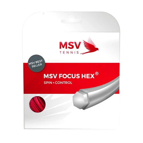 MSV Unisex's Focus-Hex String Set-Red, 1.23 mm