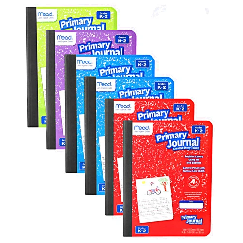 Mead Primary Journal Kindergarten Writing Tablet 6 Pack of Primary Composition Notebook Colors May Vary For Grades K- 2, 100 Sheets (200 Pages) Creative Story Notebooks for Kids 9 3/4 in by 7 1/2 in.
