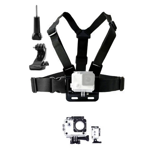 TEKCAM Adjustable Chest Strap Mount Waterproof Housing Case Compatible with AKASO EK7000 V50 Elite/REMALI CaptureCam/Apexcam/Vemont/HLS/Jadfezy/WOLFANG GA300 Action Camera