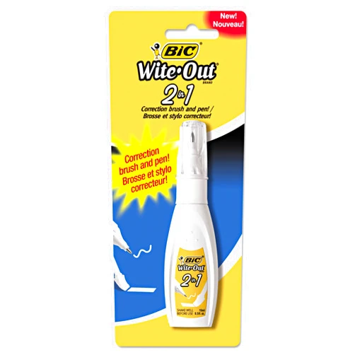 BIC 15ml Bottle Wite-Out 2 in 1 Correction Fluid (BICWOPFP11),White