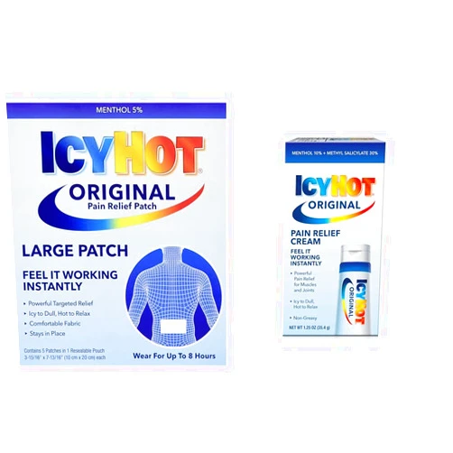 Icy Hot 5ct Extra Strength Pain Relief Patches and 1.25oz Original Pain Relieving Cream