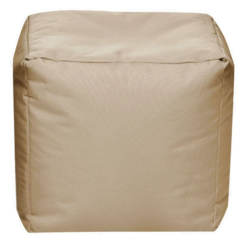 Gouchee Home Cube Brava Pouf Ottoman Foot Rest - Khaki - Modern Square Bean Bag Chair with Water Repellent Fabric - Floor Pouf for Living Room, Bedroom or Patio - Foot Rest for Indoor and Outdoor