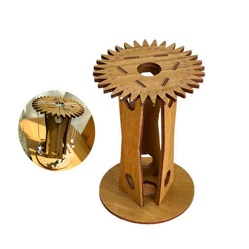 SilvanSculpt Kumihimo Marudai Disk, Wood Kumihimo Braiding Disk for Friendship Bracelet Looms, 32 Slot Kumihimo Kit, Desktop Kumihimo Bracelet Knitting Disk for DIY Hand Rope Braiding Disk (Brown)