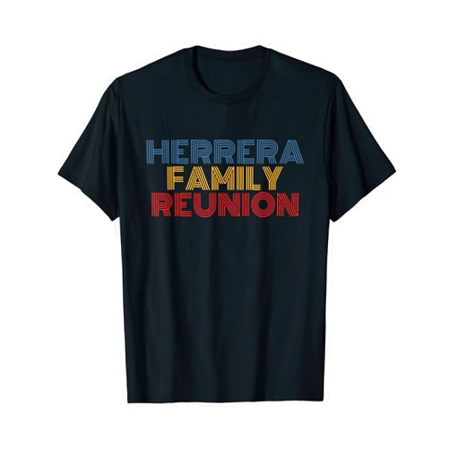 Herrera Family Matching Tees Herrera Family Reunion Surname Personalized Name Retro T-Shirt