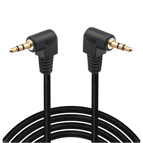Shuigu 3.5mm Right Angle Cable, Gold Plated 90 Degree 3.5 Male to Male Audio Stereo Jack Plug Car Aux 3-Pole TRS (1.8 Meter)
