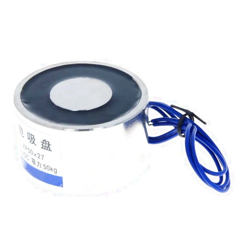 Fielect DC 12V 50kg Electric Lifting Magnet Electromagnet Solenoid Lift Holding Circular Suction-Cup Electrical Round Sucker