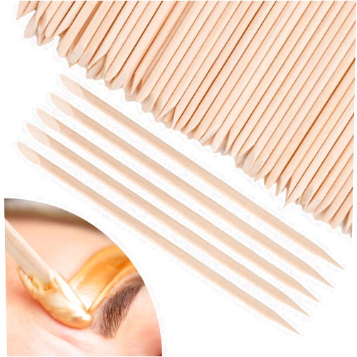 Ychelhr Wooden Wax Sticks Eyebrow Lip Nose Waxing Sticks Small Wax Spatulas Applicator Wood Craft Sticks for Hair Removal and Smooth Skin Spa and Home Usage