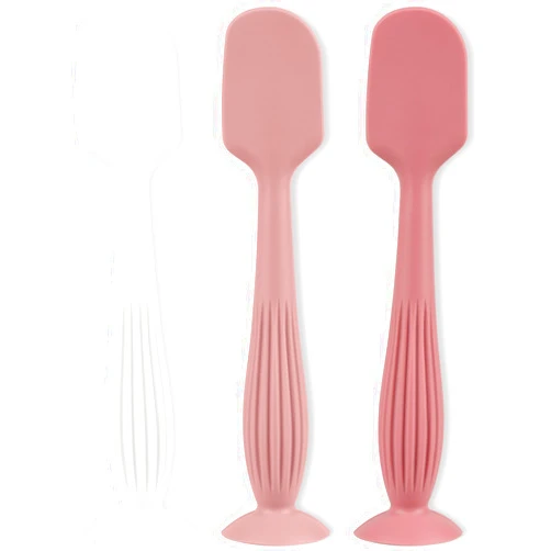 Mintlyfe 3 Pieces Diaper Cream Applicator Set - Soft Silicone Baby Butt Brush with Suction Base, Baby Butt Spatula, Full Size - Newborn Baby Essentials (Color 1)