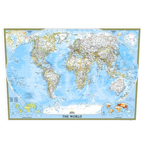 National Geographic Maps National Geographic World Wall Map - Classic (Poster Size: 36 x 24 in) (National Geographic Reference Map)