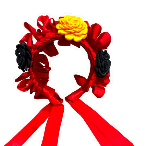 Brisla Catrina Calavera, Day of the Dead, Frida Kahlo Style Headband (Crimson Dream)