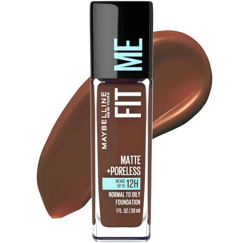 Maybelline Fit Me Matte + Poreless Liquid Oil-Free Foundation Makeup, Espresso, 1 Count (Packaging May Vary)