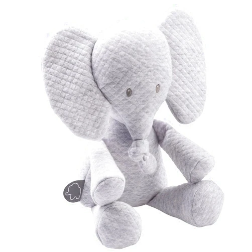 Nattou Cuddly Plush Toy Tembo The Elephant - Promotes Motor Skills, Easy Care, Extra-Soft Material, Machine Washable - Grey, 11 inches