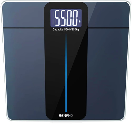 RENPHO 550lb Scale for Body Weight, Digital Bathroom Scale with Large LED Display, Body Scale with Extra-High Capacity, Weighing Machine with Big Platform, Most Accurate to 0.05lb, 13x11.8in, Core 1L