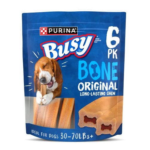 Purina Busy Bone Adult Dog Chew Bone Treats, Original - 6 ct. Pouch