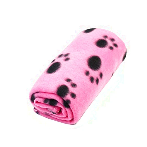 Camybb Sharing Star 1 Piece Cute Soft Puppy Blanket Paw Prints Pet Cushion Small Dog Cat Bed Soft Warm Sleep Mat (Pink)